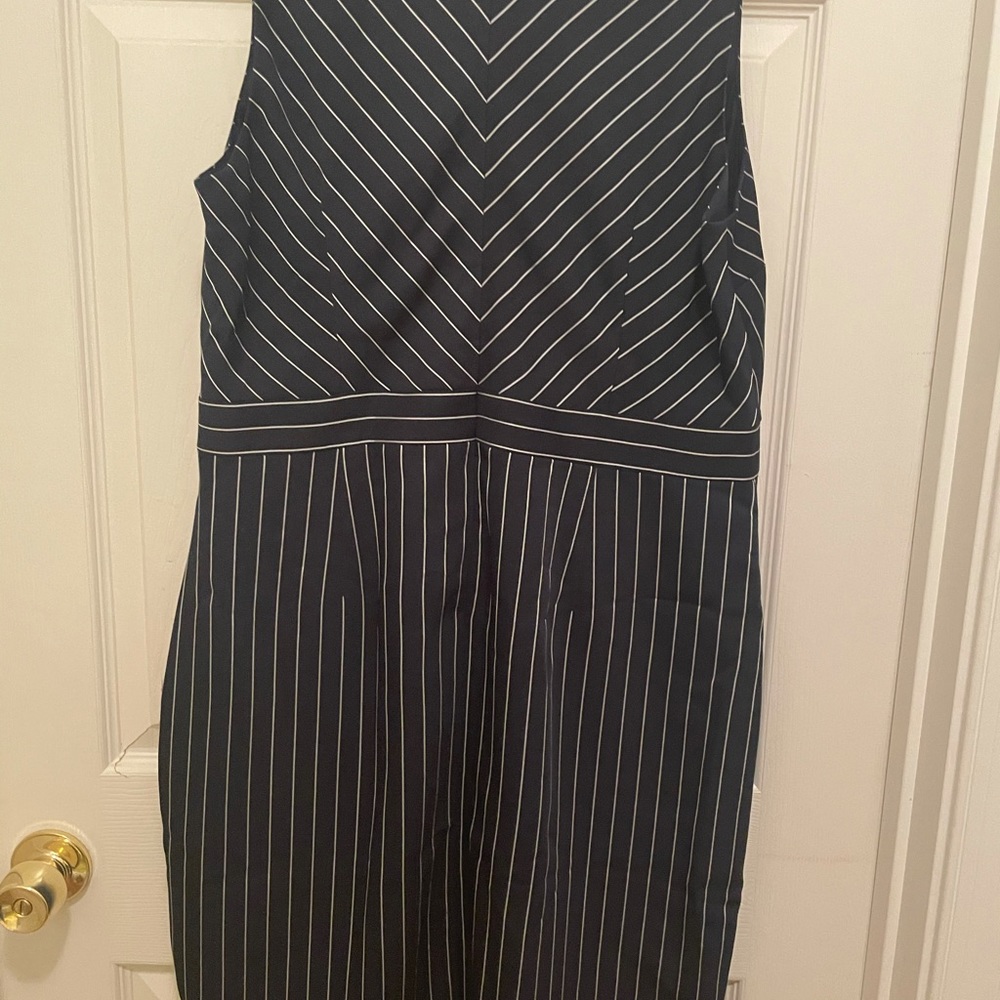 Size 14 Navy pinstripe A-line dress